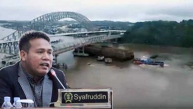 Lagi! Jembatan Mahakam Ditabrak Tongkang. Syafruddin: Harus Diberi Sanksi Tegas