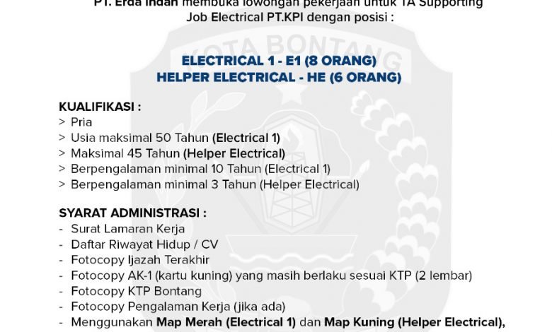 Lowongan Kerja PT Erdah Indah