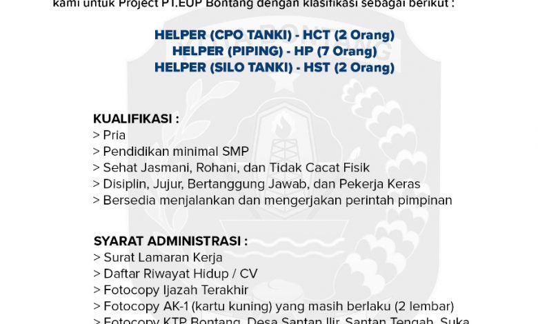 Lowongan Kerja PT. Pilaren