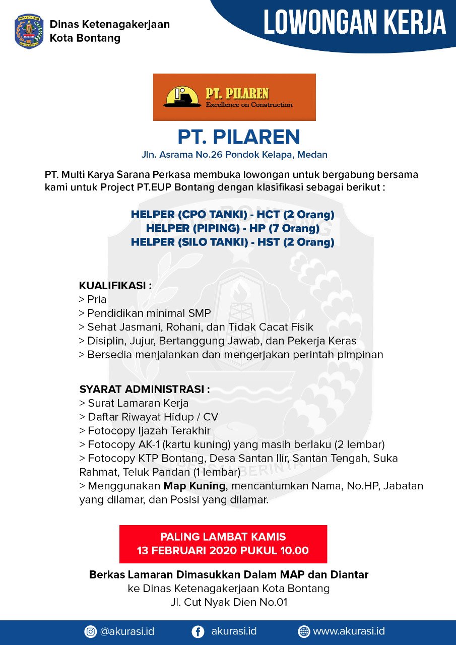 Lowongan Kerja PT. Pilaren