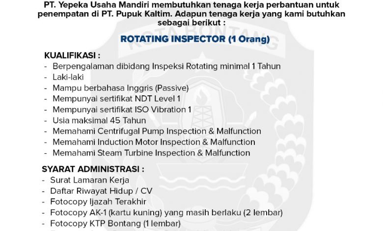 Lowongan Kerja PT Yepeka Usaha Mandiri
