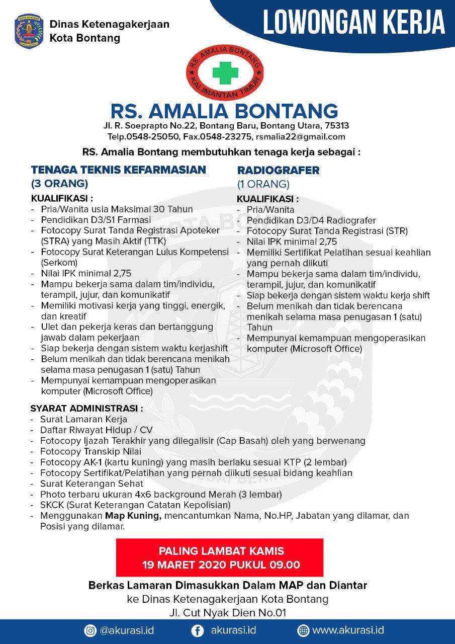Lowongan Kerja RS Amalia Bontang