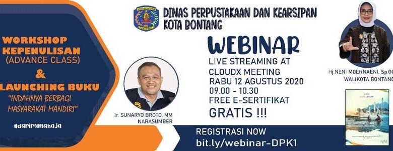 Gratis E-Sertifikat, Besok DPK Bontang Gelar Webinar Workshop Kepenulisan