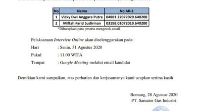 Pengumuman PT Samator Gas Industri