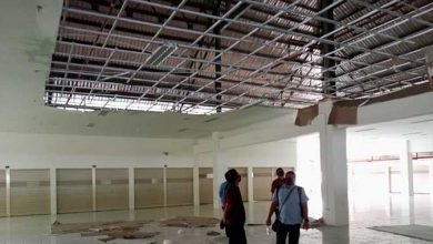 Kok Bisa, Baru Sebulan Diresmikan, Plafon Pasar Rawah Indah di Lantai 4 Ambruk