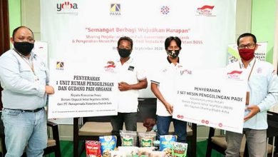Apresiasi Petani BOSS YDBA dan PT PAMA Serahkan Mesin dan Rumah Penggilingan Padi