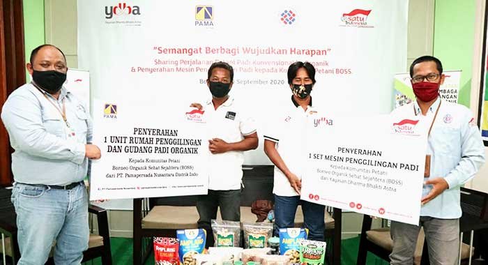 Apresiasi Petani BOSS YDBA dan PT PAMA Serahkan Mesin dan Rumah Penggilingan Padi