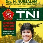 Drs. H. Nursalam Anggota Komisi II DPRD Bontang Mengucapkan Dirgahayu Ke-75 Tentara Nasional Indonesia