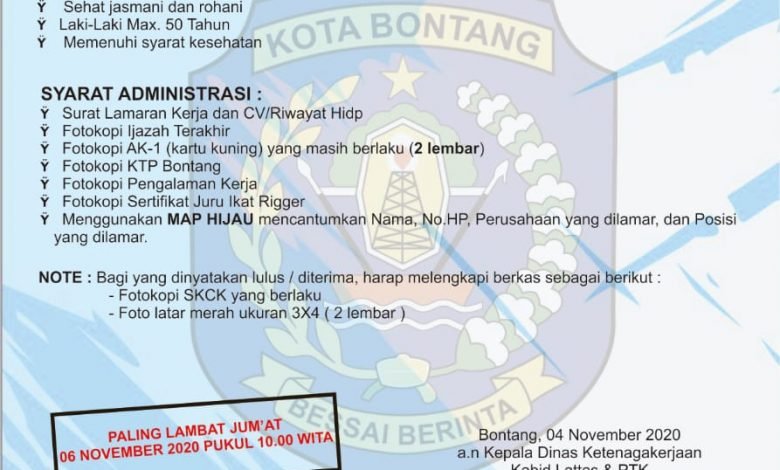Lowongan Kerja Bontang November PT Mega Perkasa Jaya