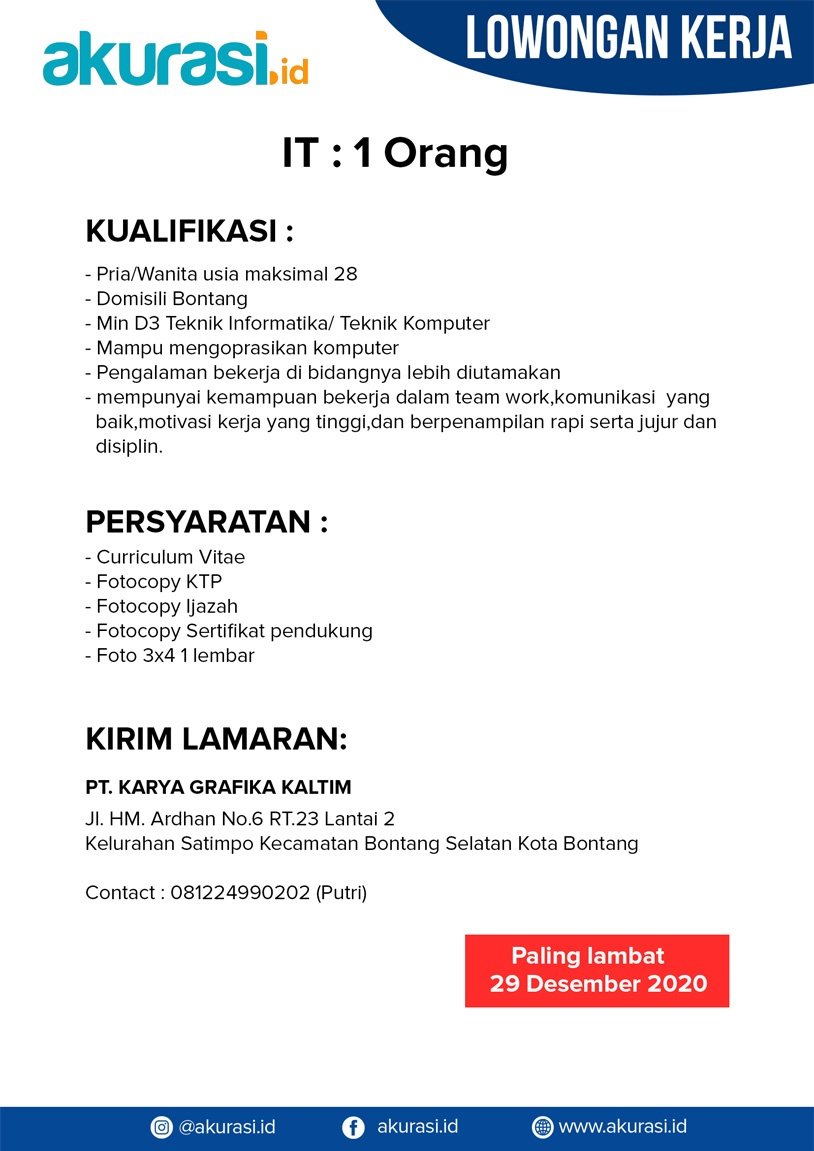 Lowongan Kerja IT Akurasi.id