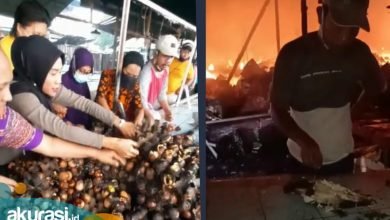 Pasar Citra Mas Loktuan Terbakar, Warga Asyik Makan Ikan Bakar