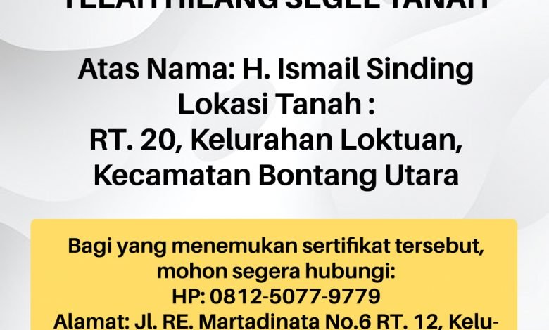 Kehilangan Segel Tanah