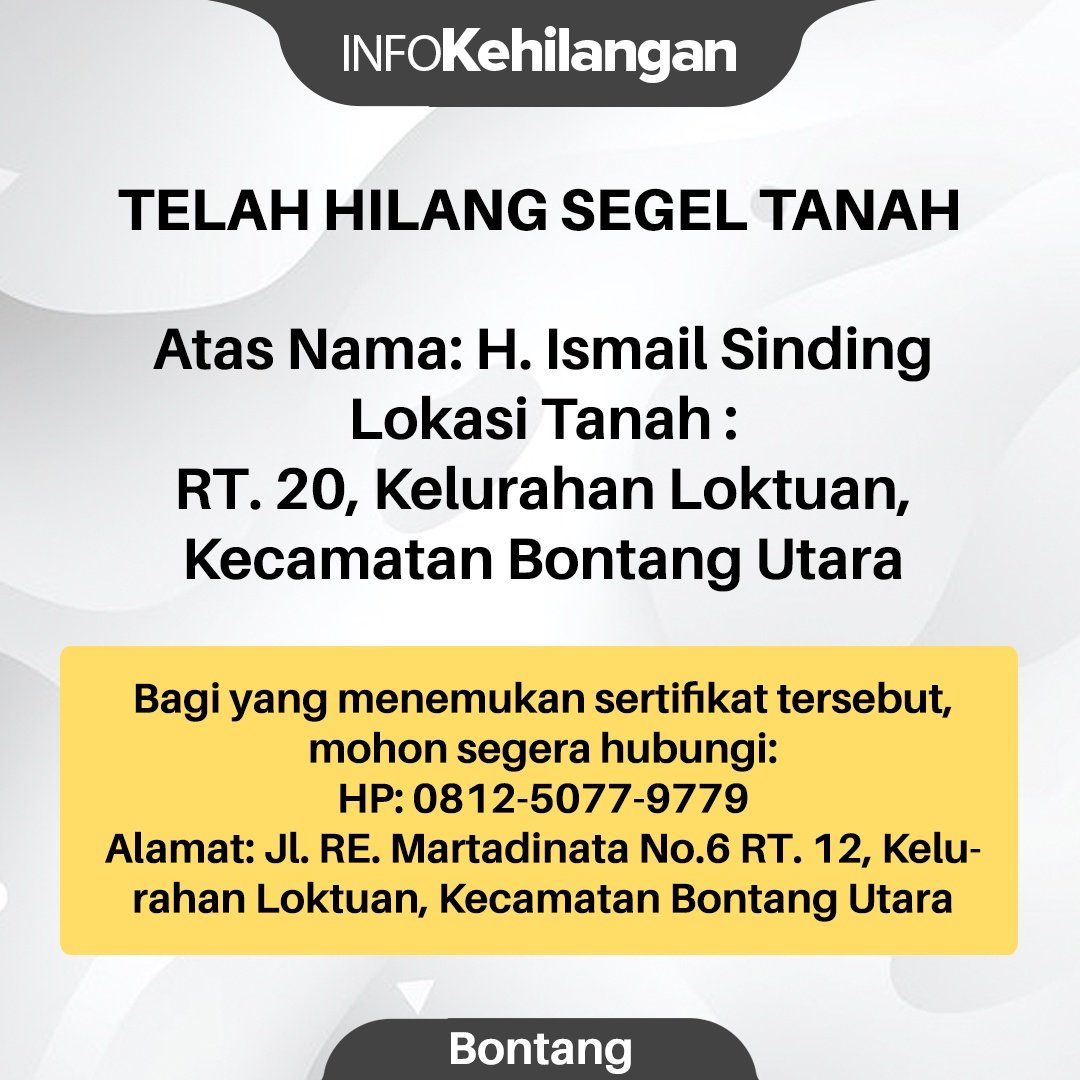 Kehilangan Segel Tanah