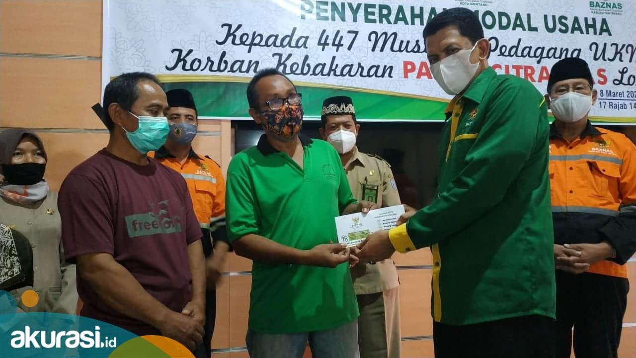 Peduli 447 Korban Kebakaran Pasar Citra Mas Loktuan, Baznas Bontang Salurkan Bantuan Rp335 Juta