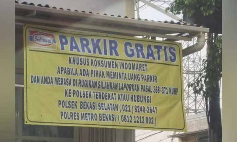 Viral Spanduk Parkir Gratis atau Lapor Polisi, Indomaret: Agar Konsumen Nyaman