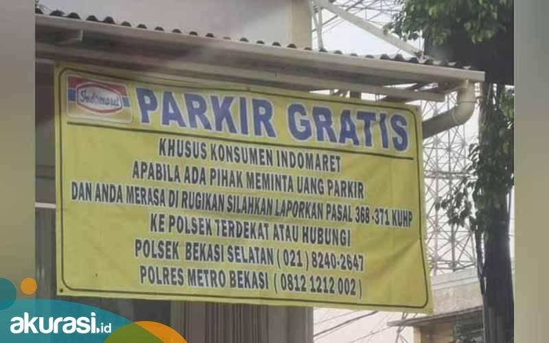 Viral Spanduk Parkir Gratis atau Lapor Polisi, Indomaret: Agar Konsumen Nyaman