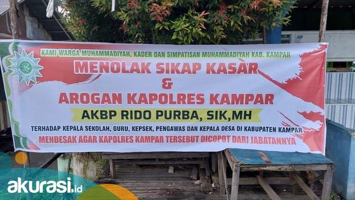Warga dan Kader Muhammadiyah Desak Kapolres Kampar Dicopot, Karena Dinilai Arogan
