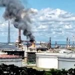 Tangkapan layar kebakaran yang terjadi di kilang minyak PT Pertamina RU V Balikpapan, Kaltim. (Istimewa)