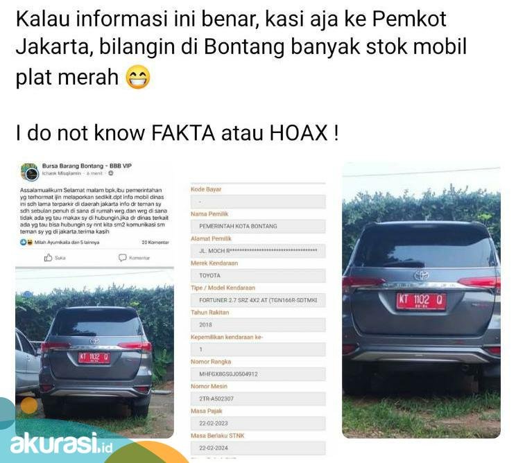 Mobil Wali Kota Bontang Viral di Media Sosial, Sekda Berikan Penjelasan Lengkap
