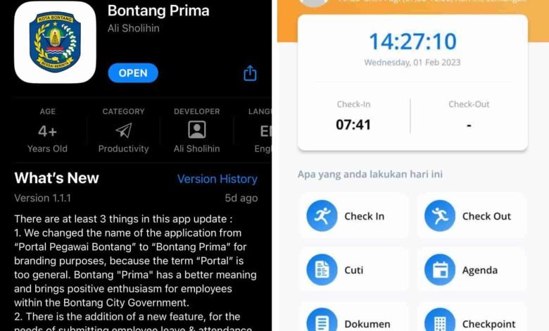 Aplikasi Presensi Bontang Prima Makin Canggih