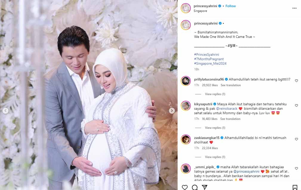 Syahrini Pamer Kehamilan Pertama dengan Gaya Glowing di Usia 43 Tahun