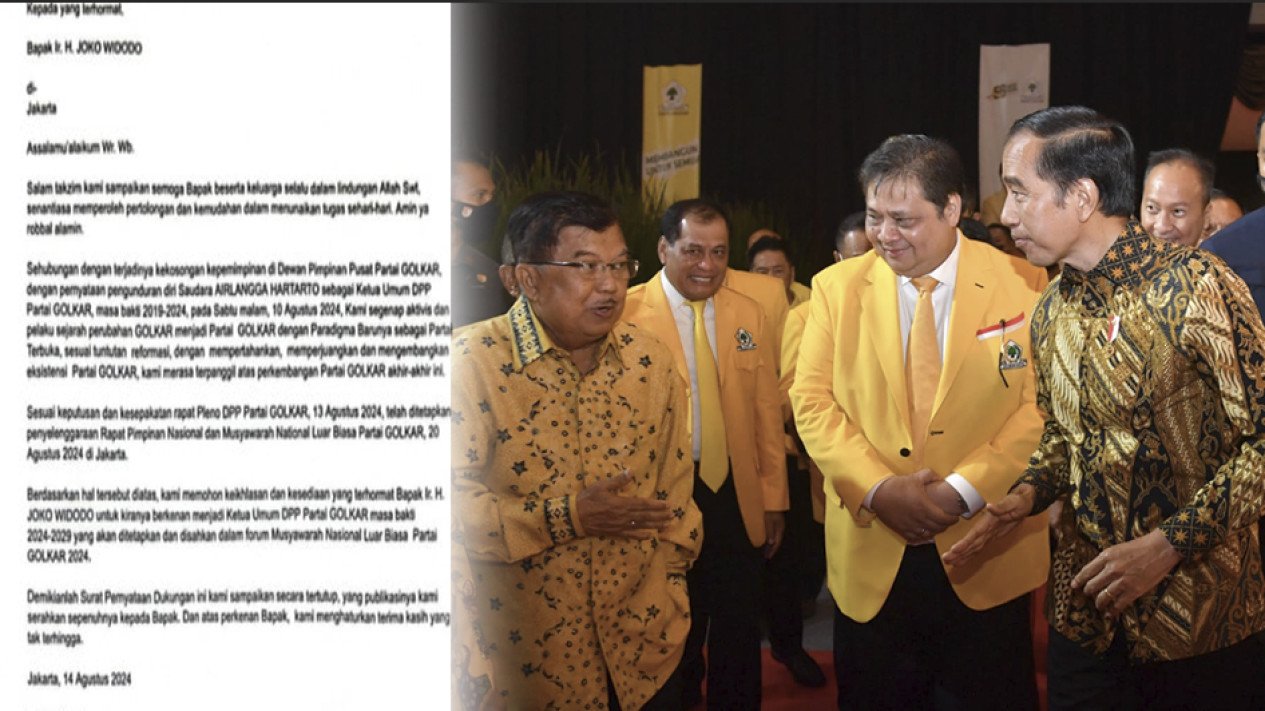 Jelang Munas Golkar, Surat Dukungan Politisi Senior Minta Jokowi Jadi Ketua Umum
