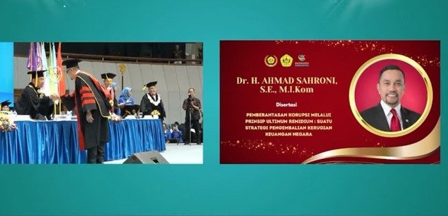 Ahmad Sahroni Kembali Muncul ke Publik, Resmi Sandang Gelar Doktor Hukum Usai Sempat Menghilang