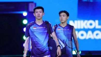 Raymond Indra/Nikolaus Joaquin Terhenti di Semifinal All England 2026