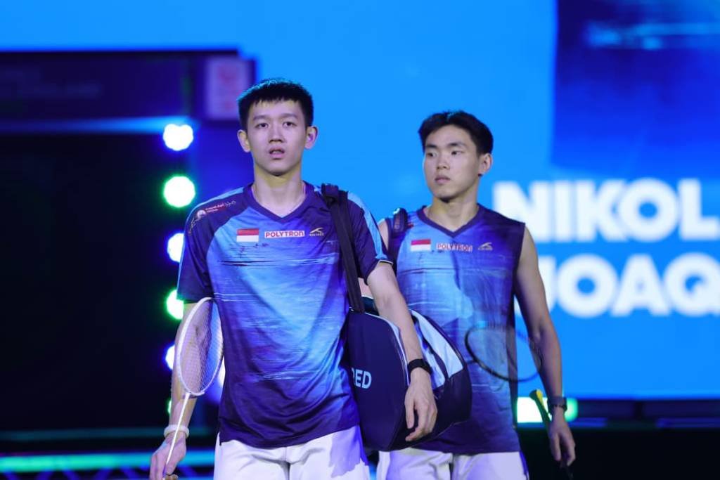 Raymond Indra/Nikolaus Joaquin Terhenti di Semifinal All England 2026